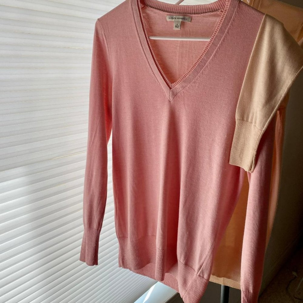 Banana Republic Pink Pullover Sweater Silk Blend Size S